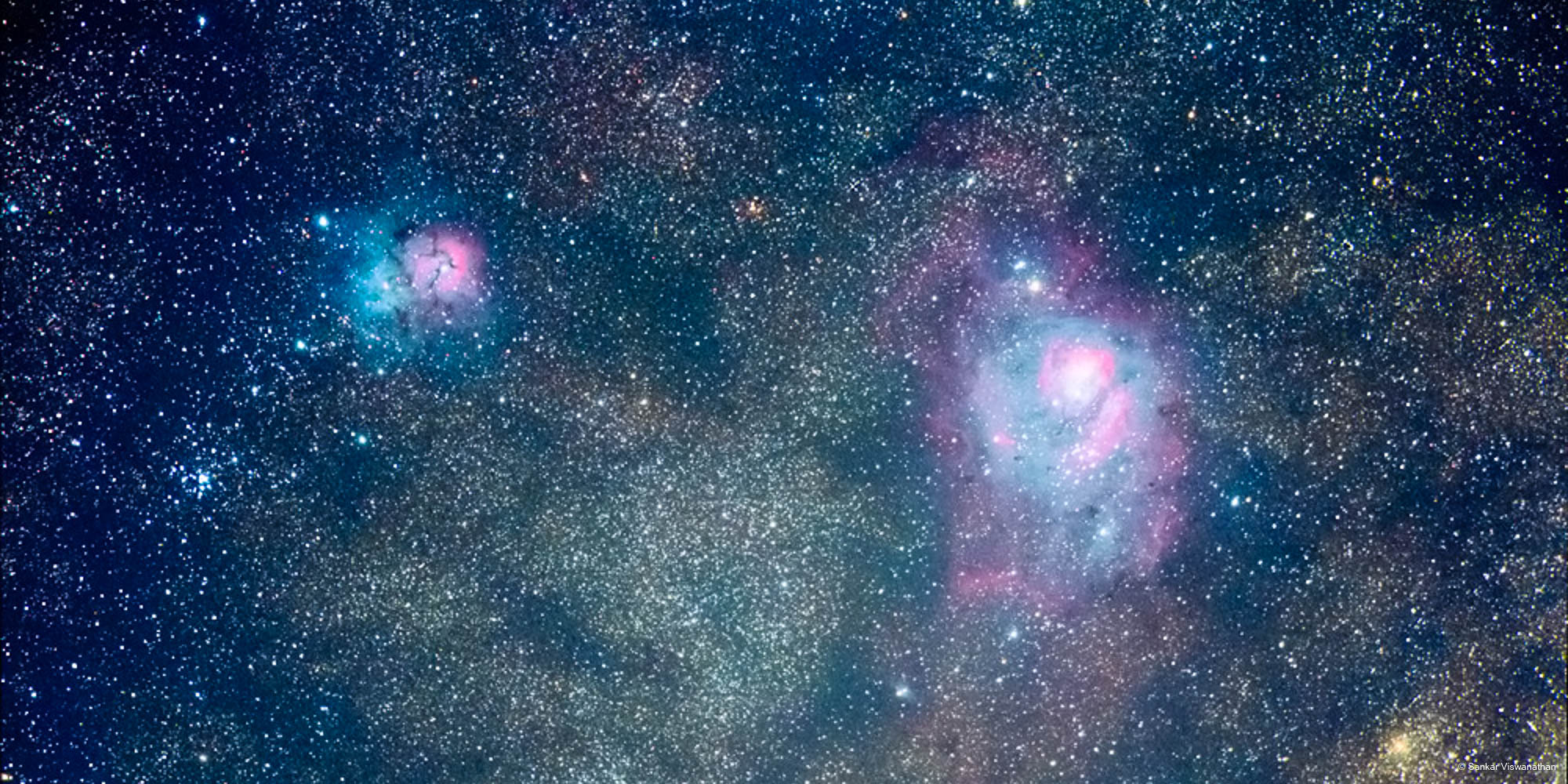 Trifid and Lagoon Nebulae